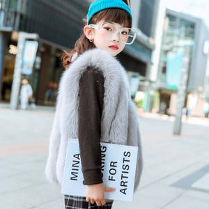 Cute Furry Waistcoat Children Sleeveless <strong>Fur</strong> Jacket Coat Fashion Real Fox <strong>Fur</strong> <strong>Gilet</strong> <strong>Girls</strong> Casual Winter Vest Kids - Product Image 3