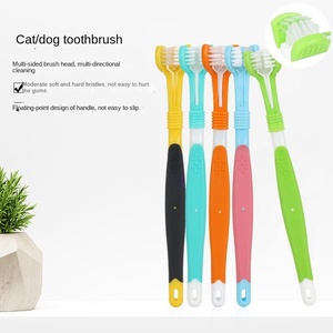 Brosse à <span class=keywords><strong>dents</strong></span> pour animaux de compagnie en plastique écologique, moderne et classique, multicolore, 3 faces, 360 degrés, pour l'hygiène buccale des chiens, vente en gros d'usine - Product Image 2