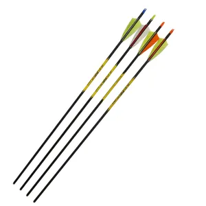 Custom 6.2mm 7.6mm Timber Matte Black Arrow Shafts SP300 SP600 TPU/Turkey Feather Vanes Recurve Bow Carbon Fiber Archery