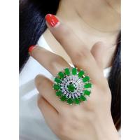 Bague en diamant américain de dernière génération, bijoux d'imitation, respectueuse de la peau, brillance durable, designs uniques en laiton pour toutes les occasions