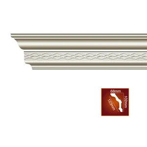 Tira decorativa de estilo europeo, moldura cornisa de PU para techo, material de construcción, 2022