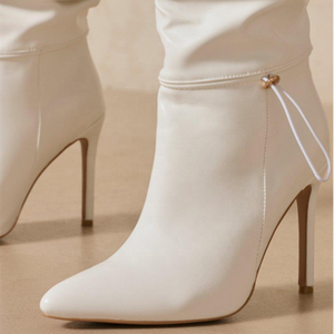 Bottes à talons hauts pour femmes, avec cordon élastique, tige plissée, talons aiguilles, mode, vente en gros, bottes hautes jusqu'au genou, grande taille 43 - Product Image 6