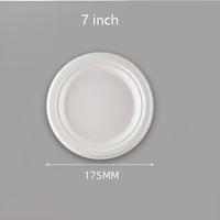Assiette ronde compostable en bagasse de 5 à 12 pouces, jetable, en canne à sucre, pour la restauration, les barbecues et les événements.