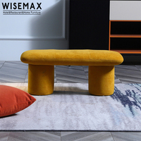 WISEMAX FURNITURE Mobilier de salon moderne Canapés Chaise en velours jaune Long pouf Repose-pieds de lit Tabouret en forme d'animal zèbre