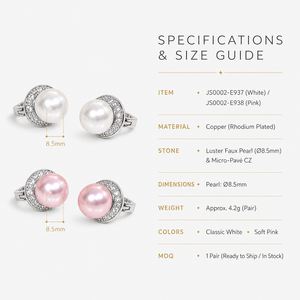 Orecchini a clip con perle rotonde per donna, design semplice, accessori per l'orecchio da indossare tutti i giorni - Product Image 5