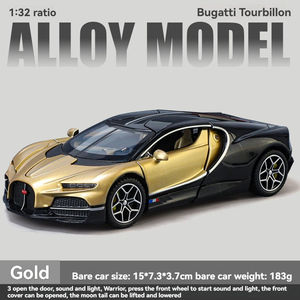 Coches de Juguete de Metal Fundido a Presión, Escala 1:32, Bugatti con Sonido y Luz, Puertas Abatibles, Superdeportivo, Decoración, Modelo de Juguete - Product Image 1