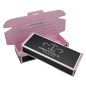 Scatola per capelli parrucca in cartone Boite Emballage nera personalizzata confezione postale Verpackung scatole di spedizione postali rosa con confezione Logo