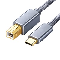 Câble de clavier MIDI en métal nylon tressé USB C type C à USB B imprimante Scanner électrique piano orgue