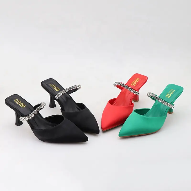Fashion Trend Pointed Stiletto High Heels Women Shoes Plus Size Slippers Party Wedding Women Pumps Ladies Heeled Sandals