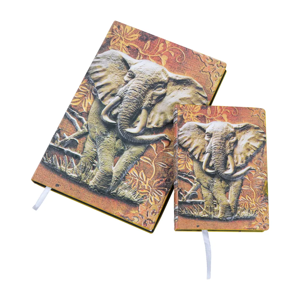 Кожаный блокнот с 3d-тиснением в виде слона, цветной блокнот A6 для записей, дневника