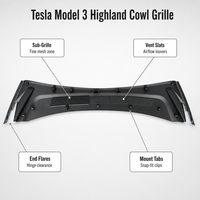 Plaque de drainage de pare-brise gauche (OE 1694501-00-E) pour Tesla Model 3 Highland 2022-2025 – Remplacement du panneau avant