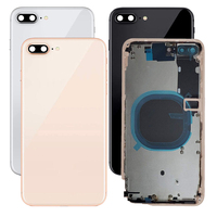 Boîtier arrière de haute qualité, cadre métallique, verre arrière, plateau pour carte SIM pour iPhone 8 Plus, coque arrière de téléphone portable