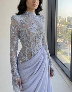 Abito <span class=keywords><strong>da</strong></span> <span class=keywords><strong>sera</strong></span> formale Sharon Said SF429 a sirena, musulmano, con scollo alto e maniche lunghe, su misura, per il Medio Oriente, abito <span class=keywords><strong>da</strong></span> ballo, abito <span class=keywords><strong>da</strong></span> sposa - Product Image 3