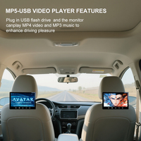 Monitor de Coche con Pantalla Táctil HD de 7 Pulgadas, con CarPlay y TV, Entrada de Video de 2 Canales, Cámara de Reversa, Reproductor MP5 y CCTV, Pantalla TFT LCD para Reposacabezas
