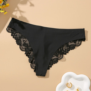 سروال داخلي نسائي من الدانتيل رائج البيع، ملابس داخلية برازيلية من الحرير الصناعي مع بطانة قطنية، توريد مباشر من الشركة المصنعة في الصين - Product Image 6