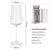 500ml Soda Lime Glas Roodwijnglas Modern Gehoekte Dunne Rand Loodvrij Aangepast Logo OEM Groothandel Fabrieksdirect Bar Restaurant