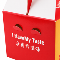 Caja de Papel para Pollo Frito Portátil con Logotipo Personalizado para Restaurantes de Comida Rápida