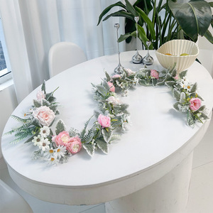 Guirnalda de Rosas Artificiales de 1.8 Metros, Flores de Seda de Alta Simulación para Decoración de Bodas, Hogar y Exteriores - Product Image 5