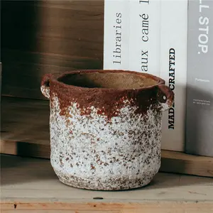 Dorpsstijl Outdoor Decor Sappige Bonsai Tuin Cement Terracotta Pot Groothandel Bloempotten Voor Planten