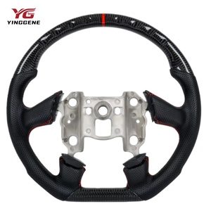 Volant en fibre de carbone pour Chevrolet CHEVROLET <span class=keywords><strong>Corvette</strong></span> C6 4 branches 2005 Cuir perforé Volant de course en forme de D - Product Image 1