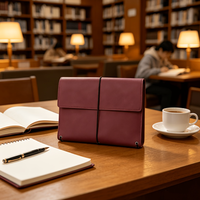 Portefeuille en cuir PU A5, classeur multifonctionnel, couverture de carnet de notes professionnel avec emplacements pour cartes, poche pour téléphone, porte-stylo