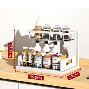 Organizador extraíble para encimera de <span class=keywords><strong>cocina</strong></span>, organizador de esquina, debajo del fregadero, 2 despensa deslizante, armario de organización - Product Image 5