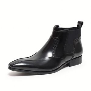 Zapatos de Vestir de Cuero Genuino de Alta Calidad para Hombre, Botas con Punta Brillante y Cierre de Cordones, Tendencia Otoñal - Product Image 5