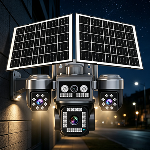 S9 Hieasy 5MP Four Screens 1200mAh 4G Outdoor Solar <b>Camera</b> Home Security PTZ Security CCTV Motion Tracking 10X Zoom HiEasy - Product Image 5
