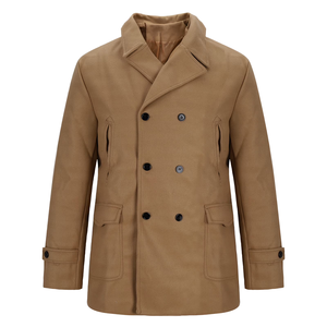 <b>Men's</b> Classic Wool Winter Coat Warm Windproof Breathable Double Breasted <b>Long</b> Overcoat Street Style Custom OEM Wholesale - Product Image 1
