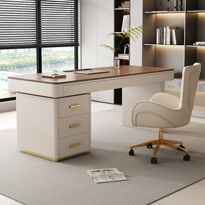 Stile italiano luce di lusso in legno scrivania semplice e moderna a casa scrivania per lo <span class=keywords><strong>studio</strong></span> soggiorno ufficio Executive <span class=keywords><strong>tavolo</strong></span> - Product Image 1