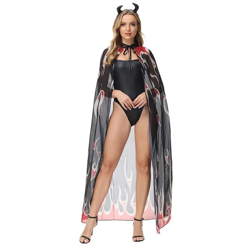 Gothic Uniform Demon Costume Party Nightclub Cow Devil Halloween Capes Sexy Costumes Adult Sexy Women