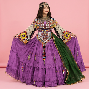 Blusa Étnica Afgana Kuchi para Mujer, Corte Regular, Bordada con Detalles Tradicionales, Tejido Elástico que Absorbe la Humedad, Ideal para Fiestas - Product Image 3