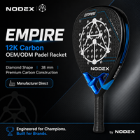 Raquette de padel NODEX EMPIRE 12K en carbone, surface micro-grainée 3D, forme diamant, cadre entièrement en carbone, OEM/ODM personnalisé pour les joueurs professionnels