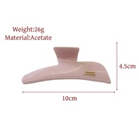 Pince à cheveux en acétate écologique Fanxing avec logo personnalisé, 10 cm, rose brillant, luxe, simple, géométrique, accessoires pour cheveux