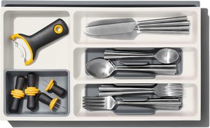 منظم أدوات المطبخ القابل للتمدد من OXO للخزائن البلاستيكية المربعة بسعة 1 لتر باللون الأبيض - Product Image 4