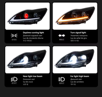 Phares LED 12V 45W pour Ford Focus 09-11, remplacement avec lentille Devil Eye, feux de jour et clignotants séquentiels, 100 000 lumens