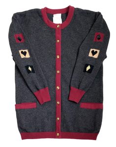 Producto <span class=keywords><strong>de</strong></span> servicio OEM personalizado nuevo gris <span class=keywords><strong>Vintage</strong></span> Street Wear Arty Cardigan <span class=keywords><strong>mujer</strong></span> estilo <span class=keywords><strong>Vintage</strong></span> 80s lana cárdigan suéter - Product Image 1