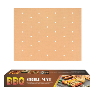 Feuilles de cuisson réutilisables en PTFE et fibre de verre pour barbecue et accessoires, faciles à nettoyer, tapis de cuisson perforés pour gaz et charbon de bois - Product Image 4
