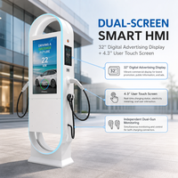 Mode 3 Kommerzielle EV-Ladestation 44kW Dual Typ 2 AC-Ladegerät RFID-Karte IEC61851