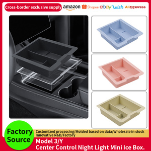 Para Tesla <span class=keywords><strong>Model</strong></span> 3 <span class=keywords><strong>Y</strong></span> Car Silicone <span class=keywords><strong>Center</strong></span> <span class=keywords><strong>Console</strong></span> Caja de almacenamiento Organizador con estuche ABS - Product Image 6