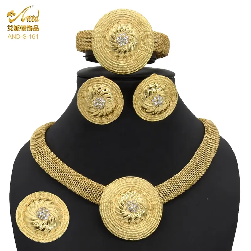 High Quality For Gold 24K Gold Plated Stone Jewellery Thailand 24 Karat Gold Jewelry Set