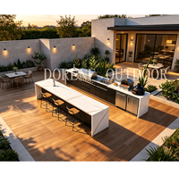 Module de cuisine extérieure préfabriqué durable et étanche pour barbecue, idéal pour jardin résidentiel, villa de vacances, patio