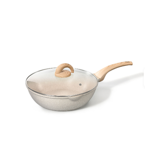 Juego de Utensilios de Cocina de Cerámica Ecológicos de Lujo BST de 8 Piezas con Tapa de Vidrio, Mango de Madera, Sartén Antiadherente y Ollas para Sopa/Arroz/Trigo - Product Image 6