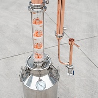 Colonne de Distillation Domestique en Acier Inoxydable 50L/100L/200L Capacité, Alambic à Reflux Moonlight pour le Traitement des Spiritueux