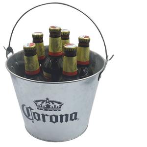 ถังน้ำแข็งโลหะชุบสังกะสีสำหรับเบียร์ ไวน์ พร้อมโลโก้สั่งทำ ขนาด 3 ลิตร 5 ลิตร 8 ลิตร 10 ลิตร 12 ลิตร - Product Image 1