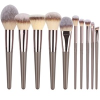 Vente en gros Pinceaux de maquillage marron végan pour ombre à paupières Outil de maquillage professionnel Ensemble de pinceaux de maquillage personnalisé de marque privée