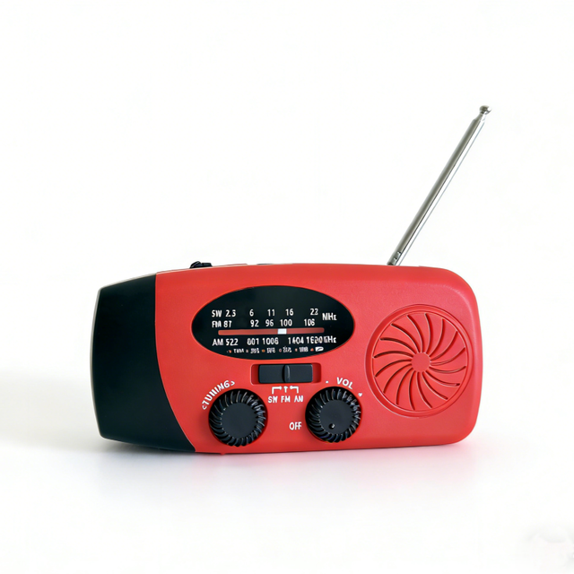 Retro Portable AM FM SW World Band Emergency Solar Hand Crank Radio 2000mAh Type-C Charging SOS Flashlight Survival Device
