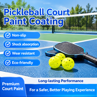 Kit de peinture pour sols de terrain de pickleball, système acrylique 100% avec apprêt, reconditionneur de surface, couche de couleur et finition antidérapante pour terrains