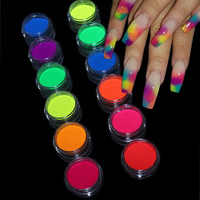 Poudre de néon fluorescente pour ongles, Pigment chromé, excellente qualité, 1 boîte