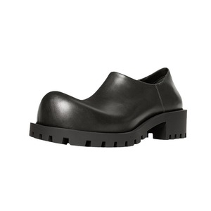 Zapatos Oxford Casuales con Suela Gruesa y Logotipo Personalizado al por Mayor para Hombre y Mujer, Zapatos Derby Unisex Negros con Punta Redonda y Estilo Slip-On para Caminar, Tallas Grandes - Product Image 4